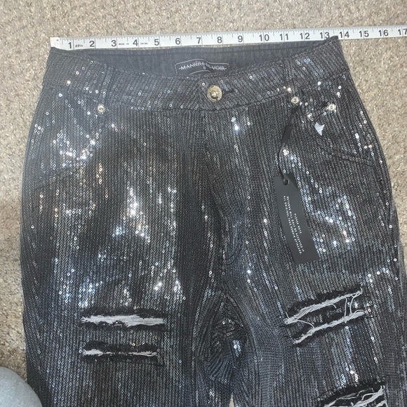 Maniere De Voir sequin destroyed jeans - Picture 6 of 8